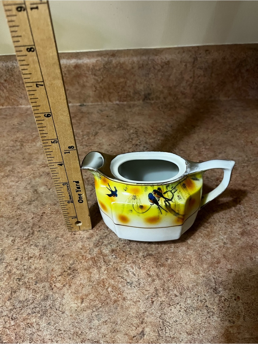 Decorative Yellow Bird Porcelain Creamer - Home Kitchen